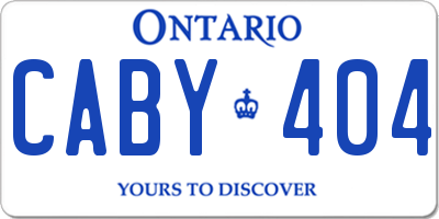 ON license plate CABY404