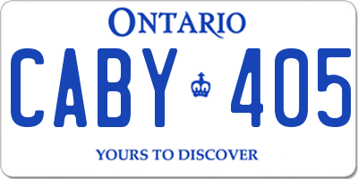 ON license plate CABY405