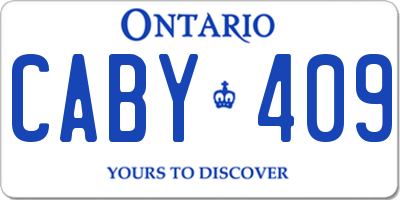 ON license plate CABY409