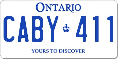 ON license plate CABY411