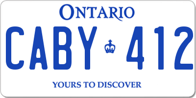 ON license plate CABY412