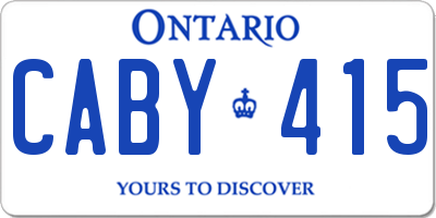 ON license plate CABY415