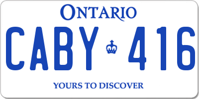 ON license plate CABY416