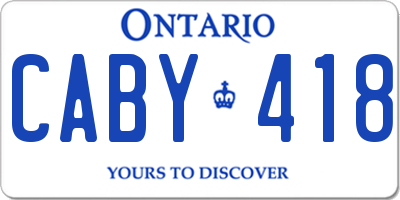 ON license plate CABY418