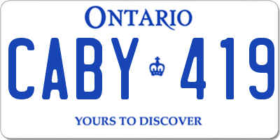 ON license plate CABY419