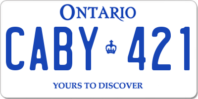 ON license plate CABY421