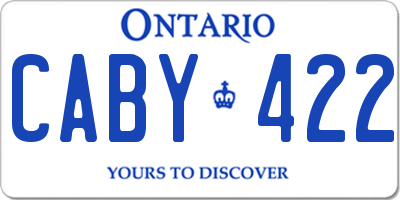 ON license plate CABY422