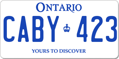 ON license plate CABY423