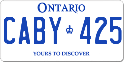 ON license plate CABY425