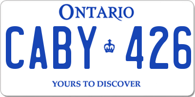 ON license plate CABY426