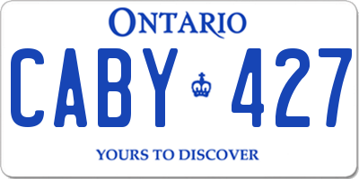 ON license plate CABY427