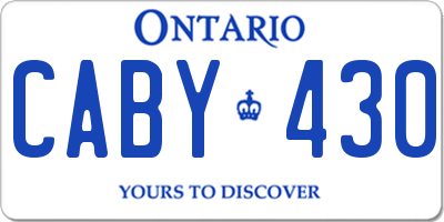 ON license plate CABY430