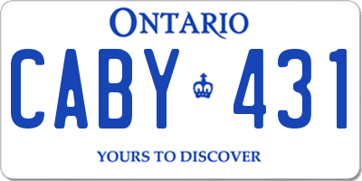 ON license plate CABY431