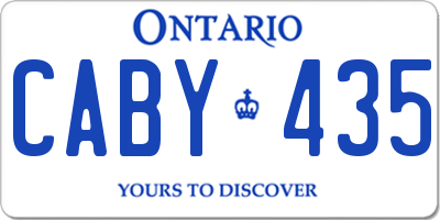 ON license plate CABY435