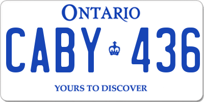 ON license plate CABY436