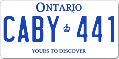 ON license plate CABY441