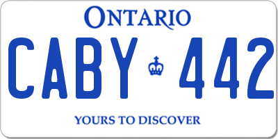 ON license plate CABY442