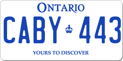 ON license plate CABY443