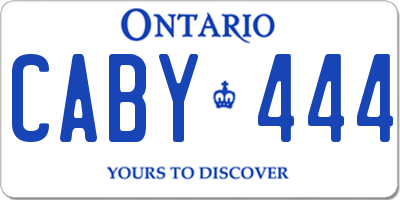 ON license plate CABY444