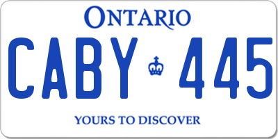 ON license plate CABY445