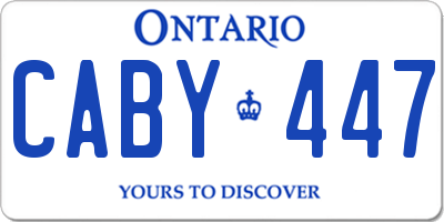 ON license plate CABY447