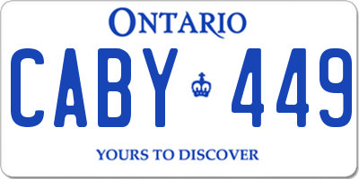 ON license plate CABY449