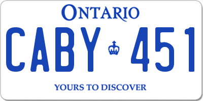 ON license plate CABY451