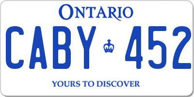 ON license plate CABY452