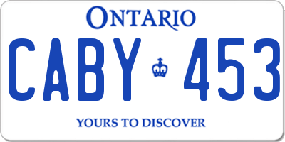 ON license plate CABY453