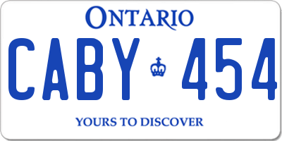 ON license plate CABY454