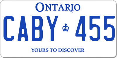 ON license plate CABY455