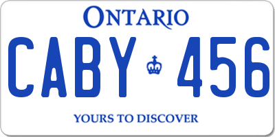 ON license plate CABY456