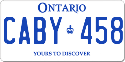 ON license plate CABY458