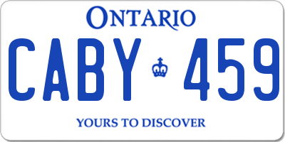 ON license plate CABY459