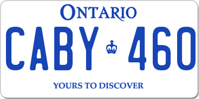 ON license plate CABY460