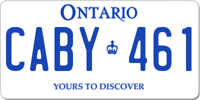 ON license plate CABY461