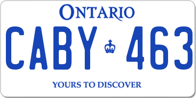 ON license plate CABY463