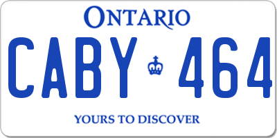 ON license plate CABY464