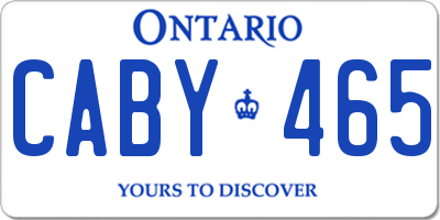 ON license plate CABY465