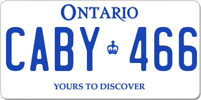 ON license plate CABY466