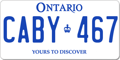 ON license plate CABY467