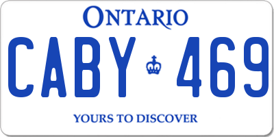 ON license plate CABY469