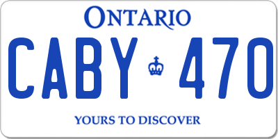 ON license plate CABY470