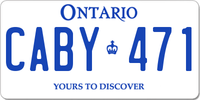 ON license plate CABY471