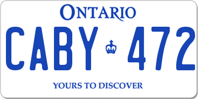 ON license plate CABY472