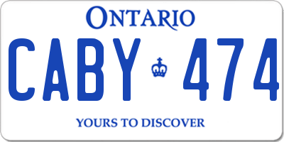 ON license plate CABY474