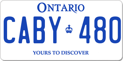 ON license plate CABY480