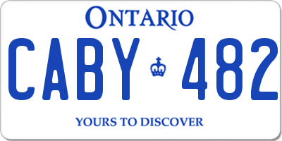 ON license plate CABY482