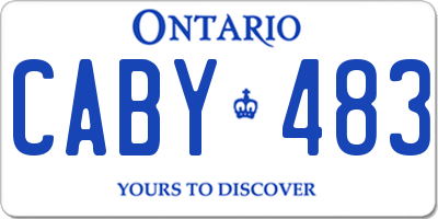 ON license plate CABY483