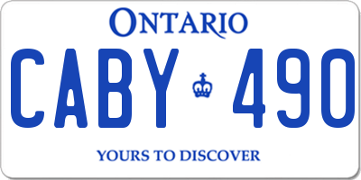 ON license plate CABY490